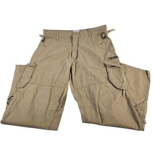 DRUNKMUNKY Cargo Pants Tan Khaki Relaxed Fit Mens  Cotton 34x33
